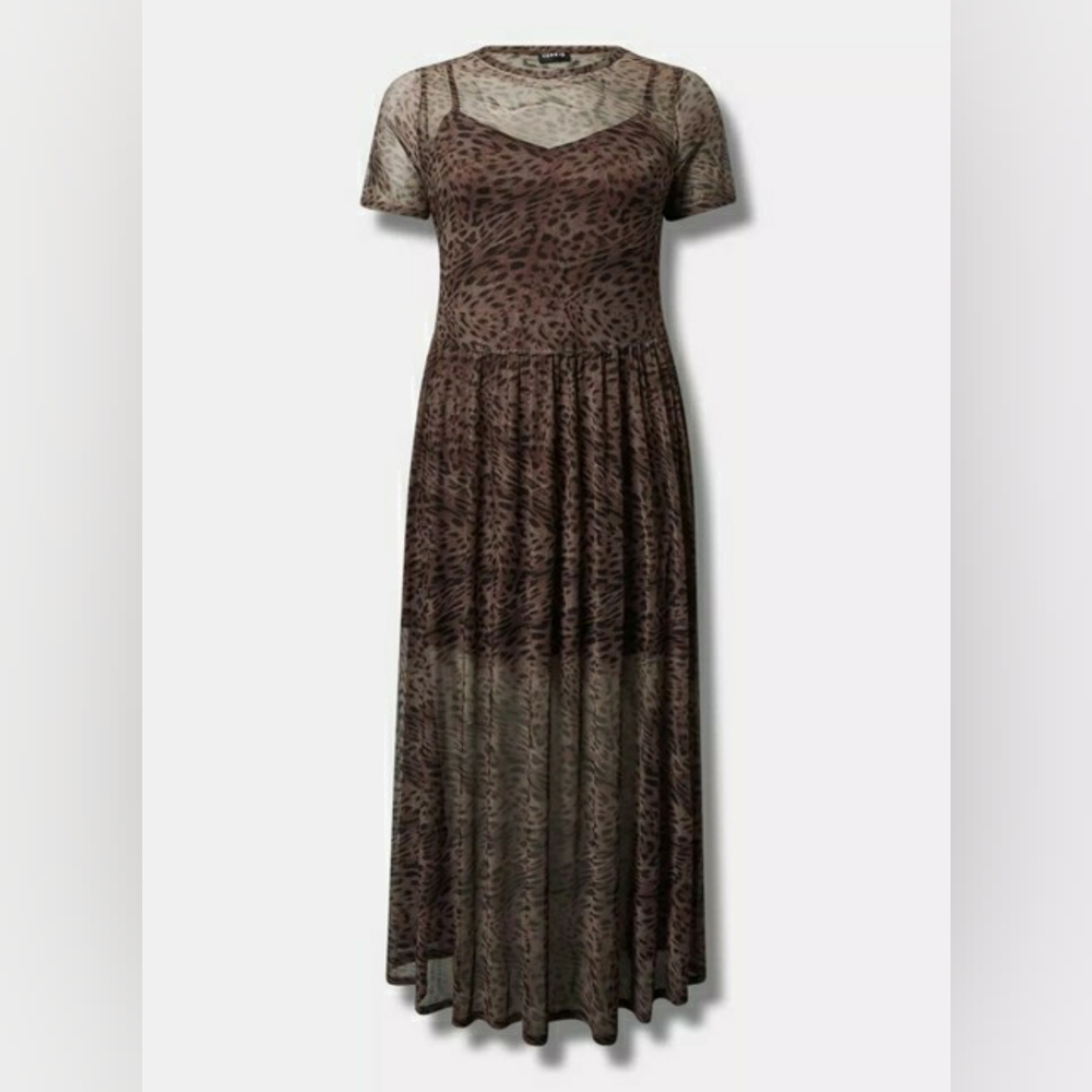 Torrid Relaxed Tea Length Mesh T-Shirt Dress 2X